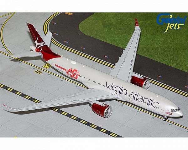 Miniatura Avião Comercial Virgin Atlantic A330neo Airbus Geminijets Escala 1:200