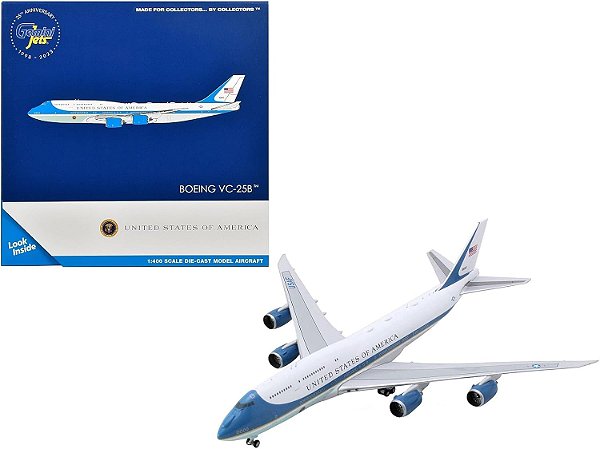 Miniatura Avião Presidencial 400 Air Force One VC-25B Boeing 747-8 Gemini 1:400