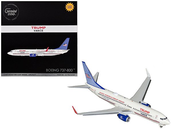 Miniatura Avião Presidencial 200 Trump-Vance B737-800 Metal Geminijets Escala 1:200