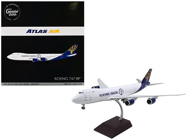 Miniatura Avião Cargueiro Boeing 747-8F Atlas Air Gemini Jets 1:400 Metal Diecast