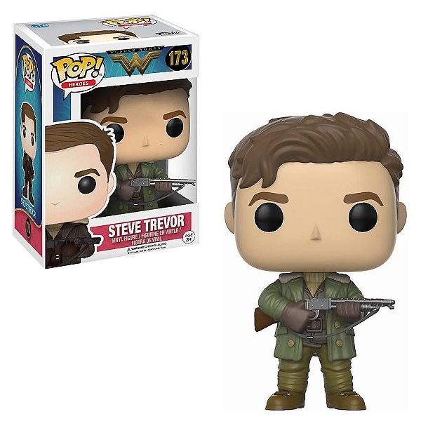 Funko Pop Wonder Woman Steve Trevor #173 Pop! TV Vinyl 9,5 cm Colecionável