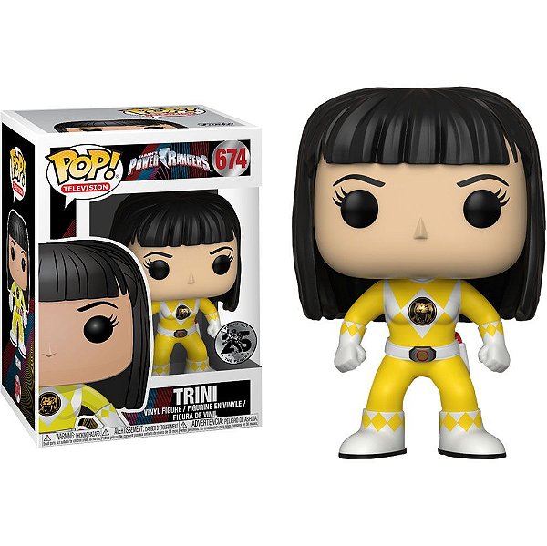 Funko Pop Power Rangers 25Th Yellow Trini #674 Pop! TV Vinyl 9,5 cm Colecionável