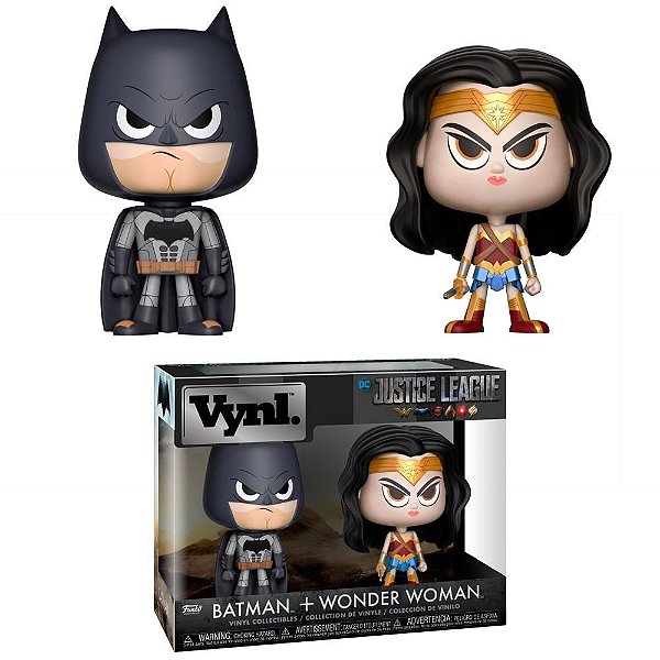 Funko Vynl Justice League Batman + Wonder Woman 2Pack 2-Pack Edição Vinyl Oficial Funko Drive Col...