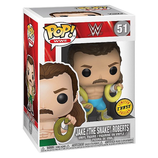 Funko Pop Chase Wwe Jake The Snake Roberts #51 Variante Rara 1 Em 6 Vinil 9,5Cm Vinil 9,5 cm Ofic...
