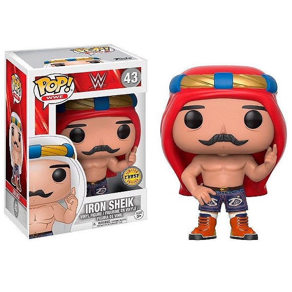 Funko Pop Chase Wwe Iron Sheik #43 Variante Rara 1 Em 6 Vinil 9,5Cm Vinil 9,5 cm Oficial Funko