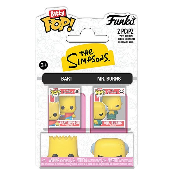 Funko Bitty Pop 2Pack The Simpsons Bart & Mr.Burns 2,5Cm Miniatura Oficial Funko 2,5cm Miniatura ...