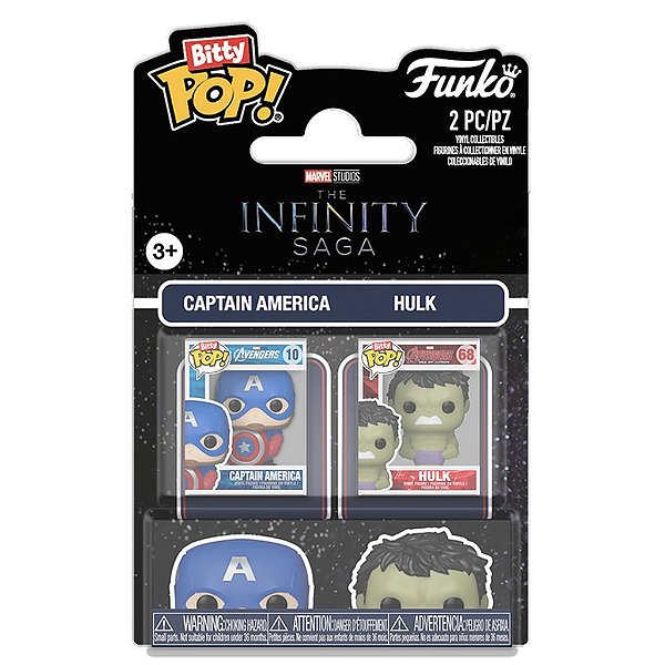 Funko Bitty Pop 2Pack Marvel Captain America & Hulk 2,5Cm Miniatura Oficial Funko 2,5cm Miniatura...