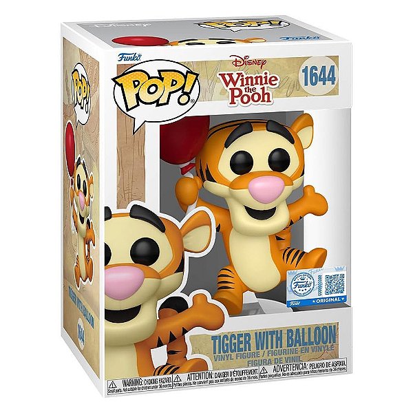 Funko Pop Disney Winnie Pooh S3 Tigger W/Ballon Ex #1644 Vinil 9,5 cm Oficial Funko
