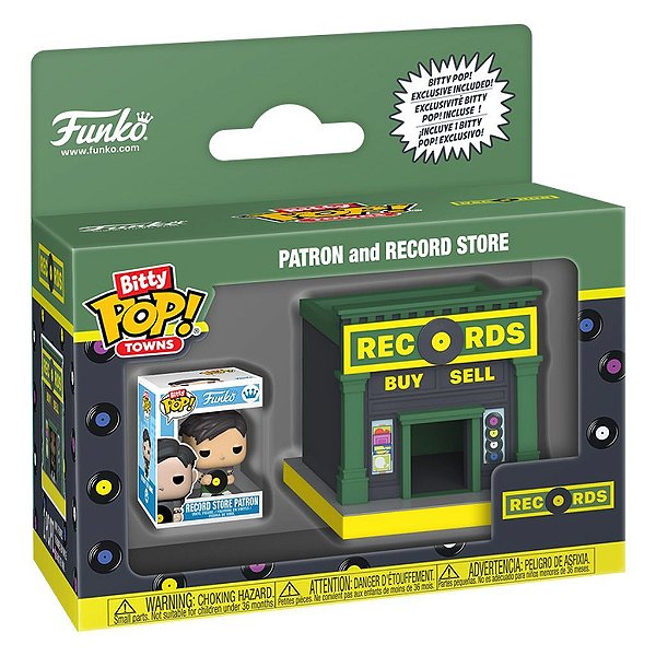 Funko Bitty Pop Towns Patron And Record Store 2,5Cm Miniatura Oficial Funko 2,5cm Miniatura Ofici...