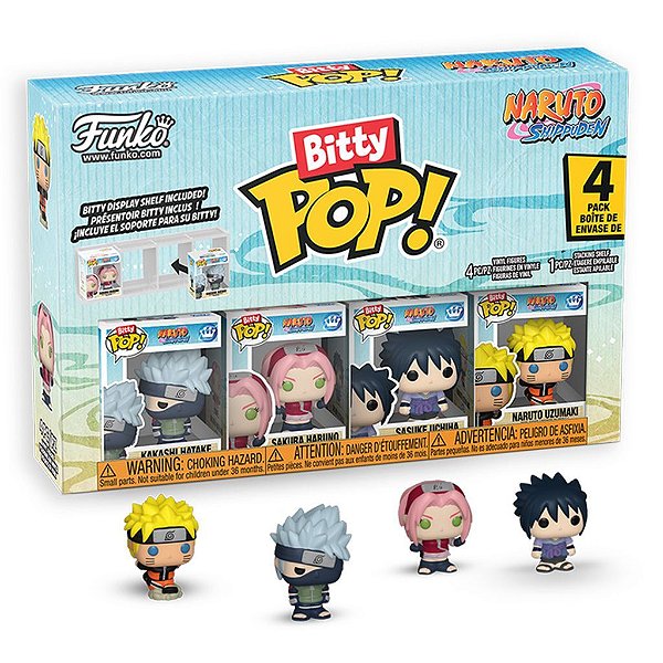 Funko Bitty Pop Naruto Shippuden Team 7 Kakashi 4Pack 2,5Cm Miniatura Oficial Funko 2,5cm Miniatu...