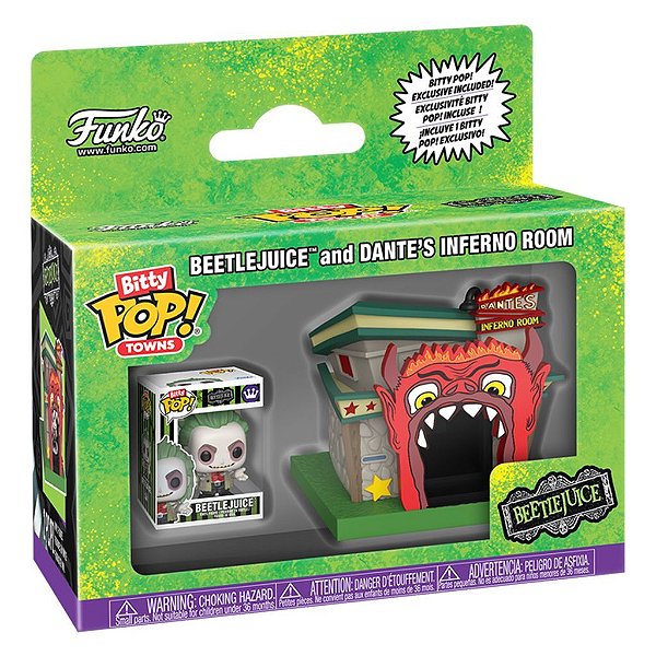 Funko Bitty Pop Beetlejuice Towns Beetlejuice And Dantes 2,5Cm Miniatura Oficial Funko 2,5cm Mini...