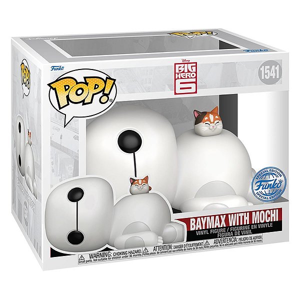 Funko Pop Big Hero 6 Sized Baymax W/Mochi Ex #1541 Vinil 9,5 cm Oficial Funko