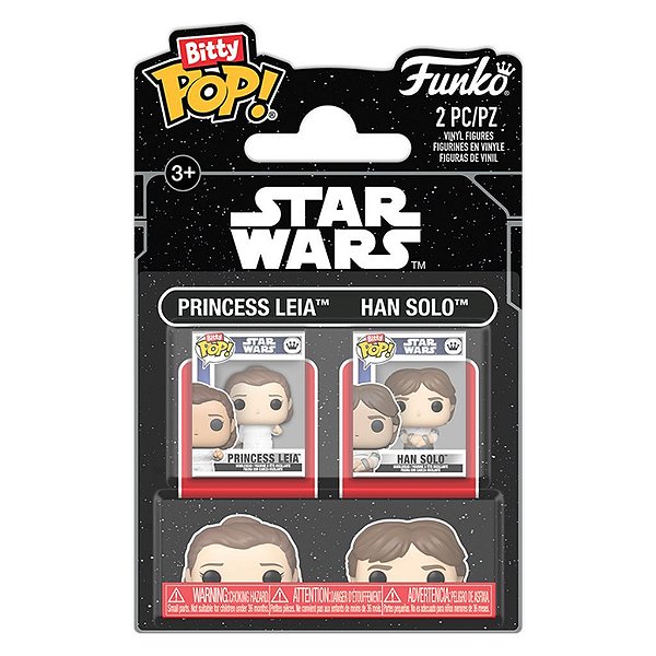 Funko Bitty Pop 2Pack Star Wars Leia & Han Solo 2,5Cm Miniatura Oficial Funko 2,5cm Miniatura Ofi...