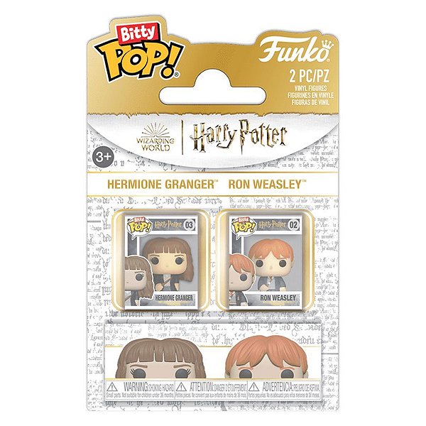Funko Bitty Pop 2Pack Harry Potter Hermione & Ron Wesley 2,5Cm Miniatura Oficial Funko 2,5cm Mini...