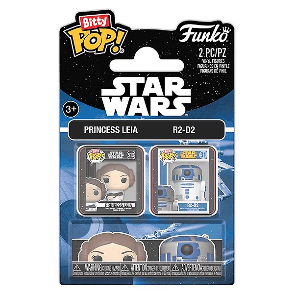 Funko Bitty Pop 2Pack Star Wars Leia & R2-D2 2,5Cm Miniatura Oficial Funko 2,5cm Miniatura Oficia...