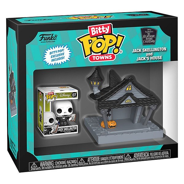 Funko Bitty Pop Nbc Towns Jack Skellington And House 2,5Cm Miniatura Oficial Funko 2,5cm Miniatur...