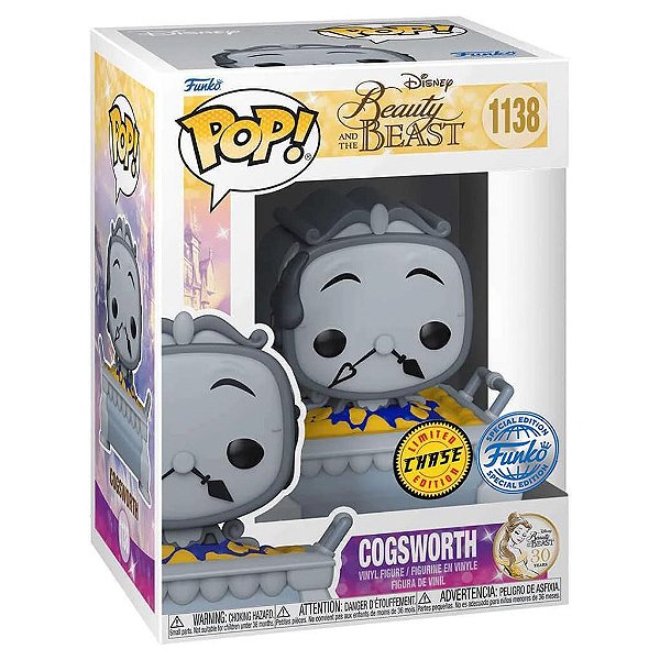 Funko Pop Chase Disney Cogsworth In Cobbler Pan #1138 Variante Rara 1 Em 6 Vinil 9,5Cm Vinil 9,5 ...