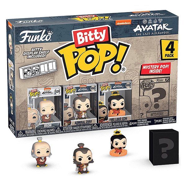 Funko Bitty Pop Avatar Iroh 4Pack 2,5cm Miniatura Oficial Funko