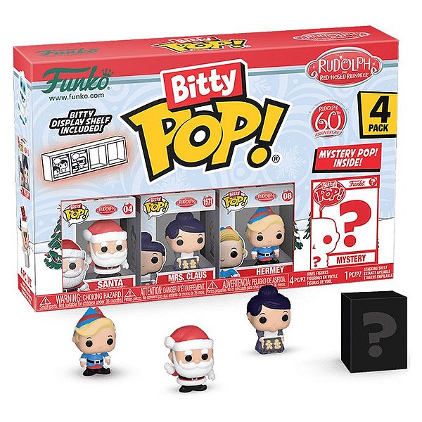 Funko Bitty Pop Rudolph Santa 4Pack 2,5cm Miniatura Oficial Funko