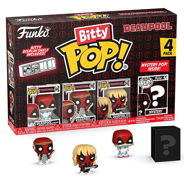 Funko Bitty Pop Marvel Deadpool Sleepover 4Pack 2,5cm Miniatura Oficial Funko