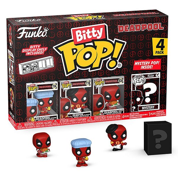 Funko Bitty Pop Marvel Deadpool Bathtime 4Pack 2,5cm Miniatura Oficial Funko