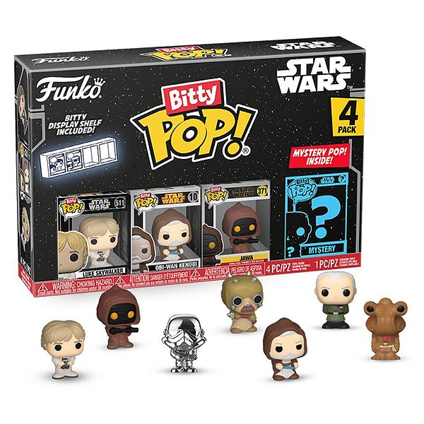 Funko Bitty Pop Star Wars Luke 4Pack 2,5cm Miniatura Oficial Funko