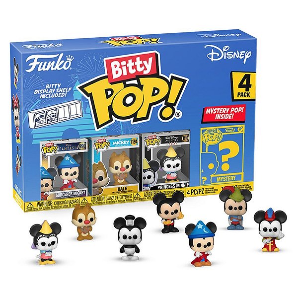 Funko Bitty Pop Disney Sorcerer Mickey 4Pack 2,5Cm Miniatura Oficial Funko 2,5cm Miniatura Oficia...