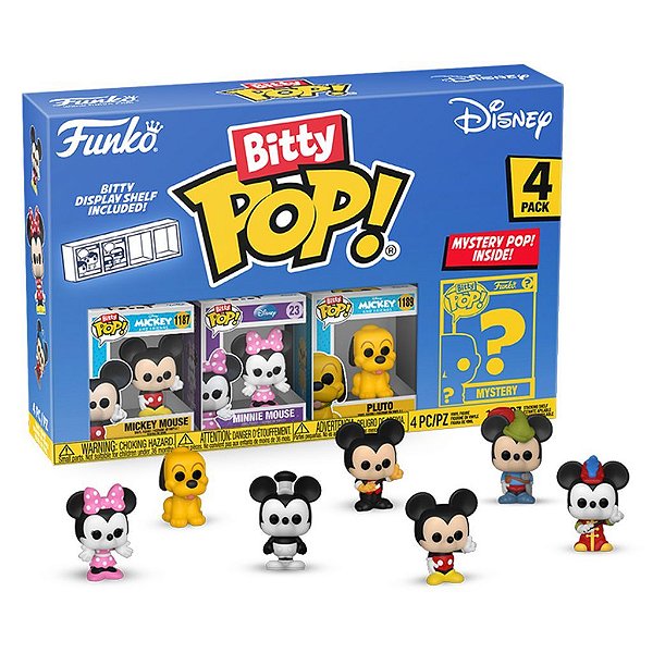 Funko Bitty Pop Disney Mickey 4Pack 2,5cm Miniatura Oficial Funko