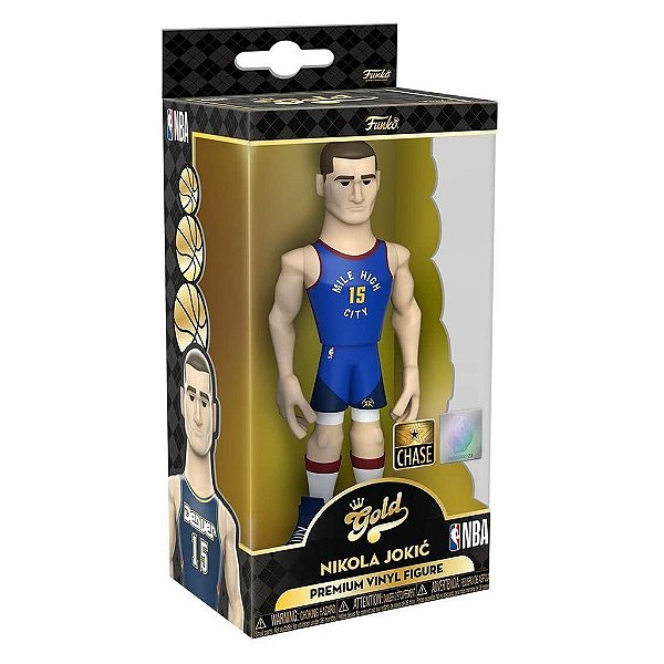 Funko Pop Chase Gold Nba Nuggets Nikola Jokic #59384 Variante Rara 1 Em 6 Vinil 9,5Cm Vinil 9,5 c...