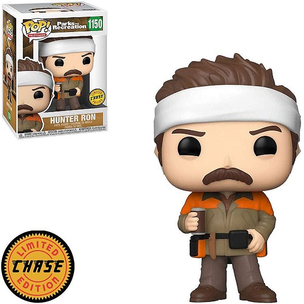 Funko Pop Chase Parks Recreation Hunter Ron #1150 Variante Rara 1 Em 6 Vinil 9,5Cm Vinil 9,5 cm O...