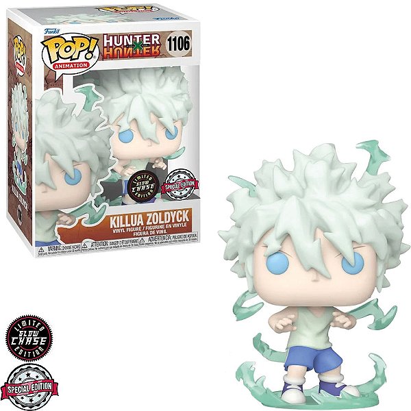 Funko Pop Chase Hunter X Hunter Killua Zoldyck #1106 Variante Rara 1 em 6 Vinil 9,5cm