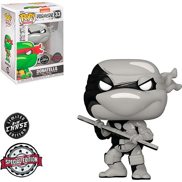 Funko Pop Chase Turtles Ninja Donatello #33 Variante Rara 1 Em 6 Vinil 9,5Cm Vinil 9,5 cm Oficial...
