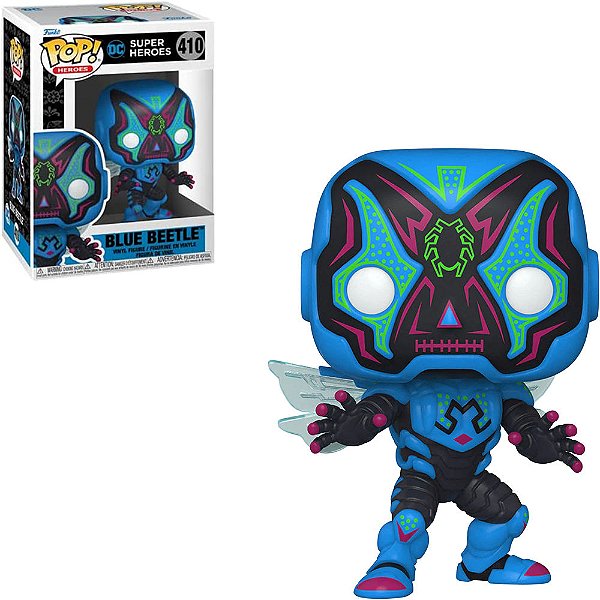 Funko Pop Heroes Dia De Los Dc - Blue Beetle #410 Vinil 9,5 cm Oficial Funko