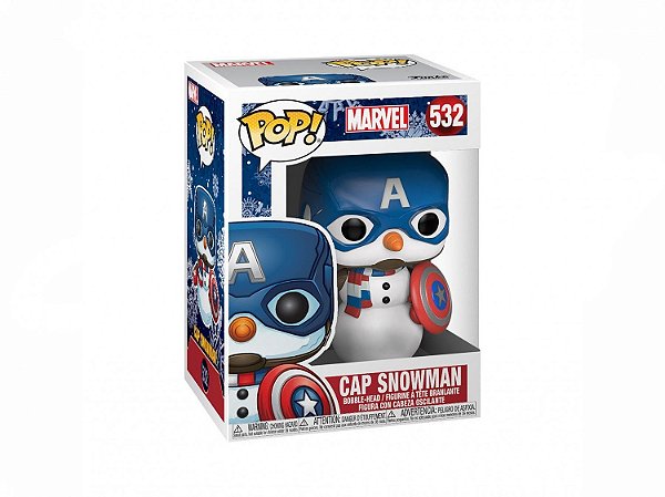 Funko Pop Marvel Holiday Captain America - Snowman D.I.Y. #532 Vinil 9,5 cm Oficial Funko