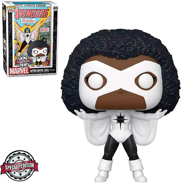 Funko Pop Marvel Cover Captain Marvel - Monica Rambeau #03 Vinil 9,5 Cm Oficial Funko Vinil 9,5 c...