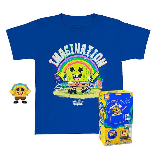 Funko Pop Pocket + Tee Spongebob - W/Rainbow Kid #63485 Vinil 9,5 Cm Oficial Funko Vinil 9,5 cm O...