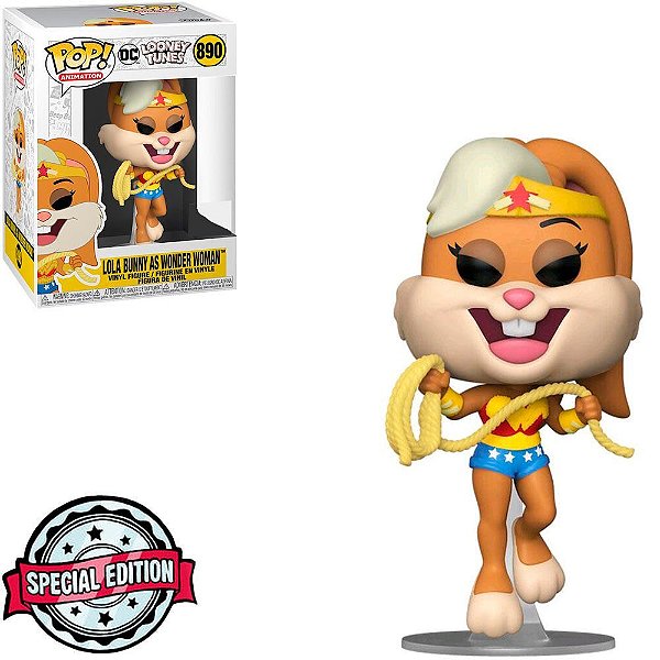 Funko Pop Looney Tunes 80Th Lola Bunny - Wonder Woman #890 Vinil 9,5 cm Oficial Funko