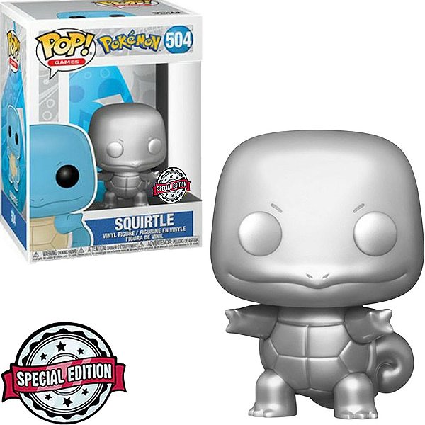 Funko Pop Pokemon - Squirtle Silver (Temporada 8) #504 Vinil 9,5 Cm Oficial Funko Vinil 9,5 cm Of...