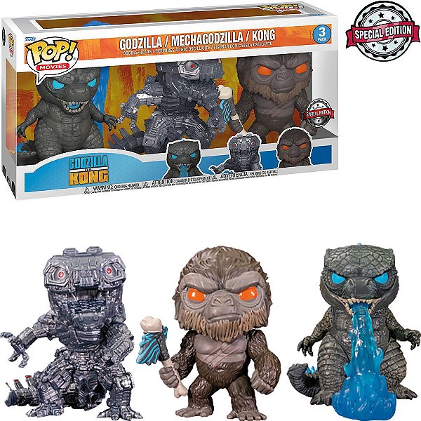 Funko Pop Godzilla Vs Kong - Godzilla 3Pack #60138 Vinil 9,5 Cm Oficial Funko Vinil 9,5 cm Oficia...