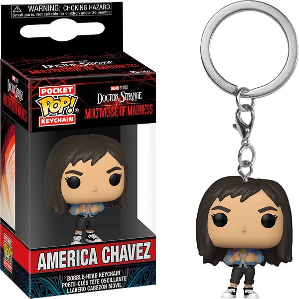 Funko Pop Keychain Marvel Doctor Strang 2 - America Chavez #60913 Vinil 9,5 Cm Oficial Funko Vini...