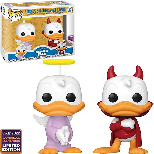 Funko Pop Disney Donald Duck Donalds Shoulder Angel - & Devil #60806 Vinil 9,5 Cm Oficial Funko V...