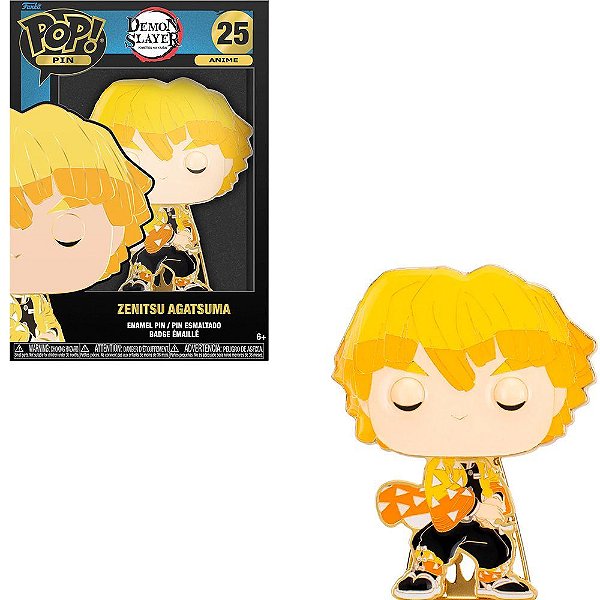 Funko Pop Pins.Demon Slayer - Zenitsu Agatsuma #25 Vinil 9,5 cm Oficial Funko