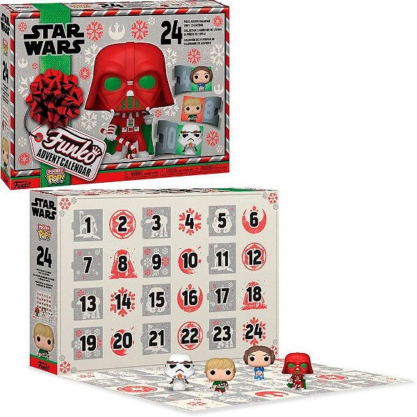 Funko Pop Pocket Calendar Advent Star Wars - 2022 24Pcs #62090 Vinil 9,5 cm Oficial Funko