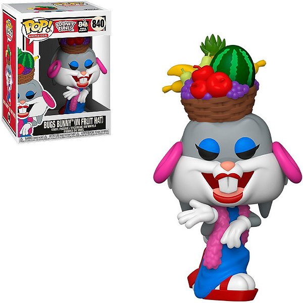 Funko Pop Looney Tunes 80Th Bugs Bunny In - Fuit Hat #840 Vinil 9,5 cm Oficial Funko