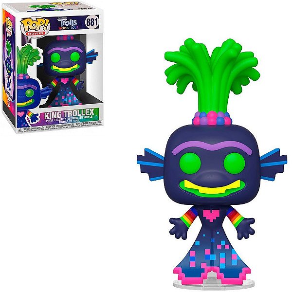 Funko Pop Trolls World - King Trollex #881 Vinil 9,5 cm Oficial Funko
