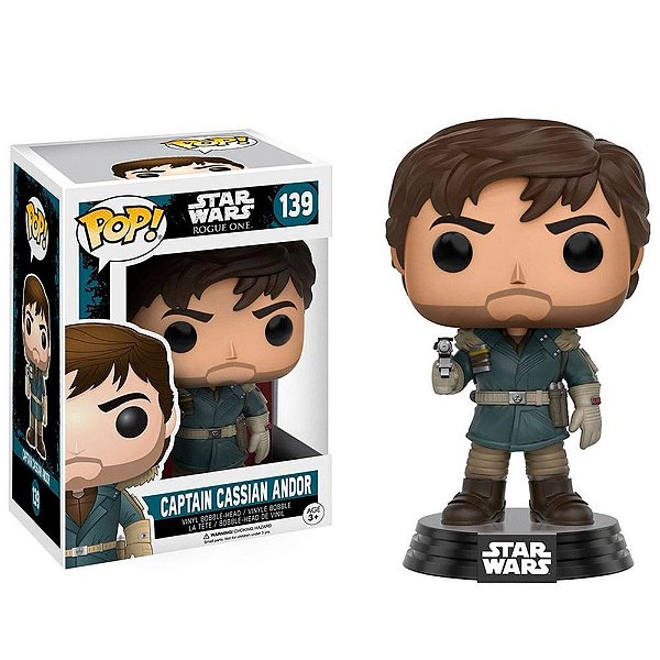 Funko Pop Star Wars Rogue Captain - Cassian Andor #139 Vinil 9,5 cm Oficial Funko