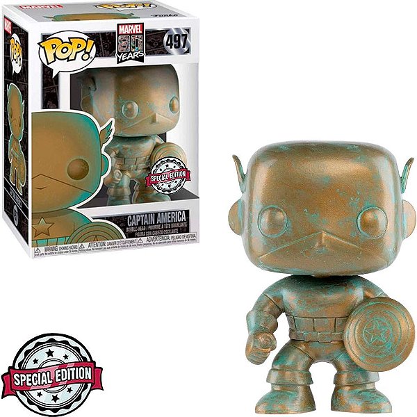 Funko Pop Marvel 80Th Captain - America Patina #497 Vinil 9,5 cm Oficial Funko