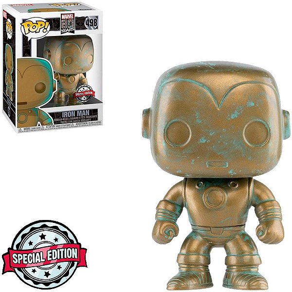 Funko Pop Marvel 80Th Iron - Man Patina #498 Vinil 9,5 cm Oficial Funko