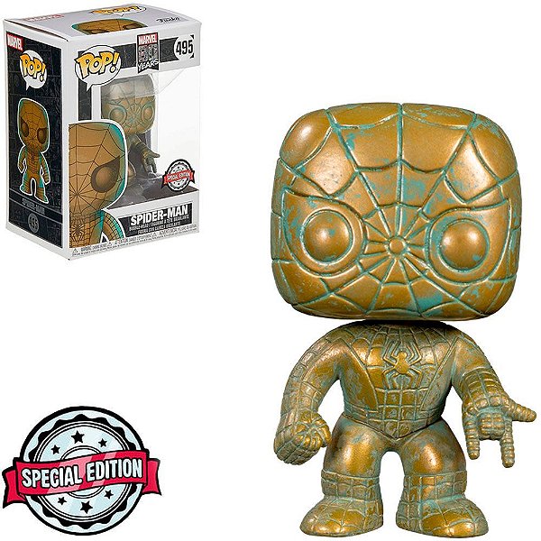 Funko Pop Marvel 80Th - Spider-Man Patina #495 Vinil 9,5 cm Oficial Funko