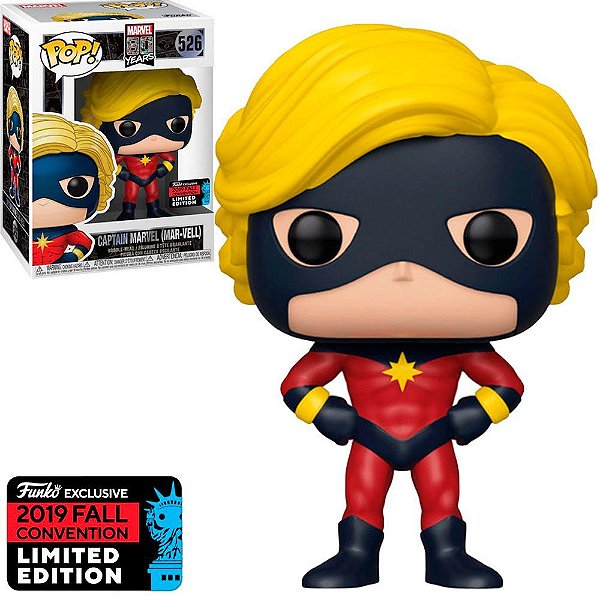 Funko Pop Marvel 80Th - Captain Marvel #526 Vinil 9,5 cm Oficial Funko
